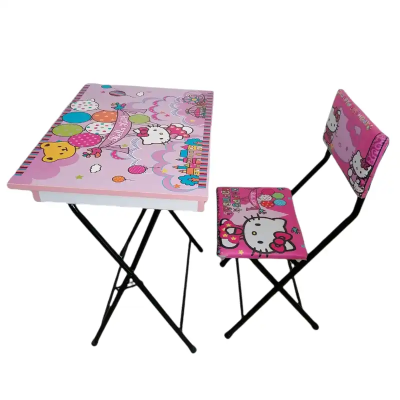 میز تحریر و صندلی مدل باکسدار تاشو طرح کیتی