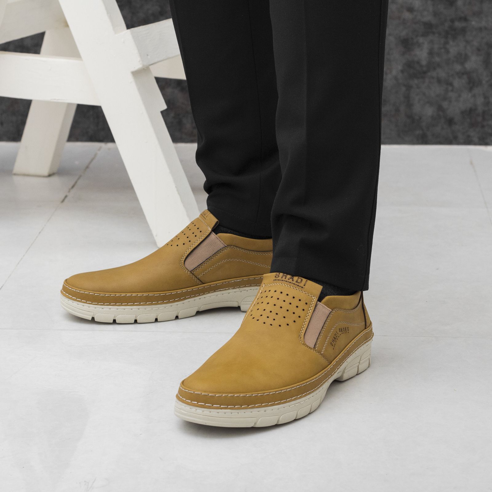 کفش مردانه مدل سهند کد arya رنگ عسلی روشن -  - 5