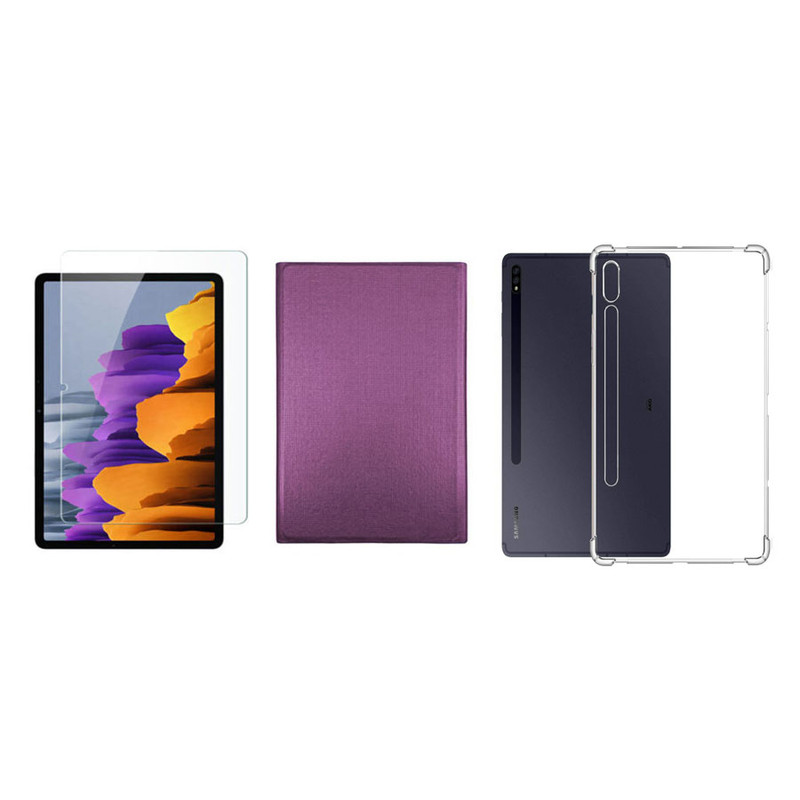 کیف کلاسوری مدل Boco مناسب برای تبلت Galaxy Tab S7 SM-T875 به همراه کاور ژله ای fence و محافظ صفحه نمایش