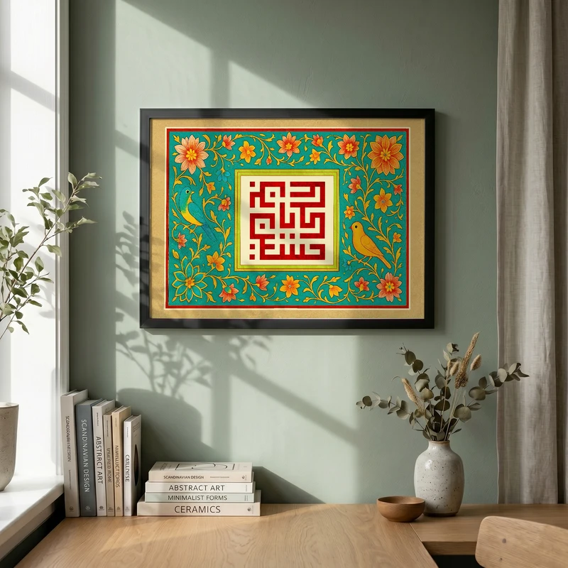 تابلو طرح یا حسین (ع) مدل G15557 فریم مشکی