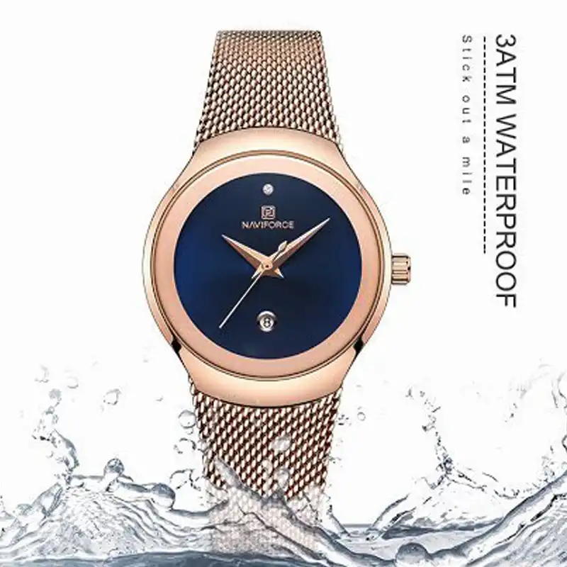 ساعت مچی عقربه ای زنانه نیوی فورس مدل NF5004L -FE-RZ-SO