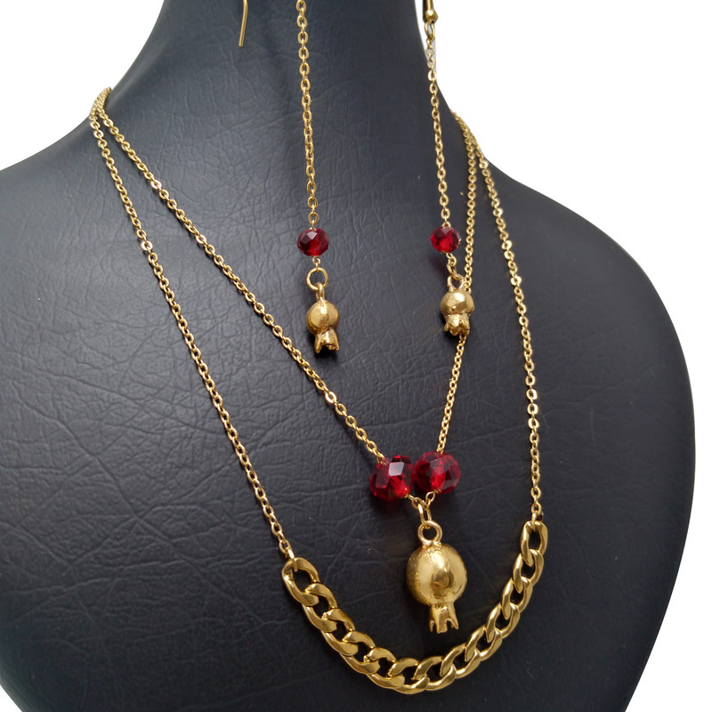 نیم ست دخترانه ملک زیور طرح انار مدل یلدا کد 01