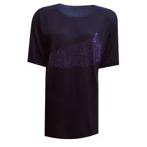 تی شرت آستین کوتاه زنانه مدل فانریپ نگینی سنجاقک کد DKCOP 273