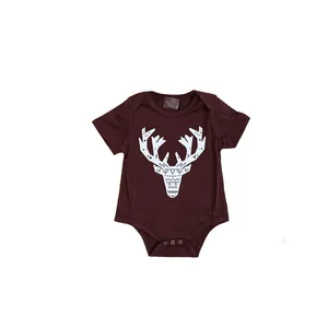 بادی آستین کوتاه نوزادی مدل گوزن