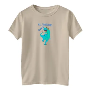 تی شرت آستین کوتاه بچگانه مدل دایناسور کد04 رنگ کرم