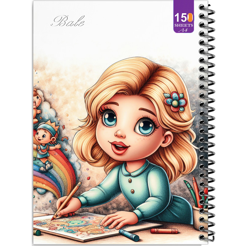 دفتر نقاشی 150 برگ انتشارات بله مدل رحلی طرح فانتزی دخترانه کد A4-P112