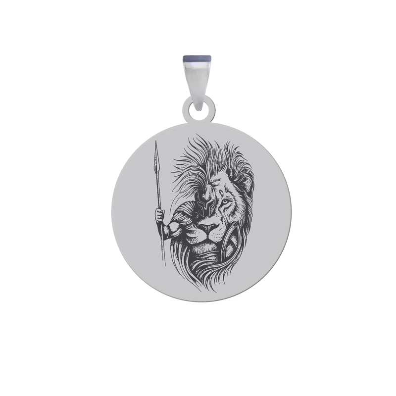 آویز گردنبند زنانه و مردانه هایکا مدل رخ شیر جنگجو کد ja.h 202