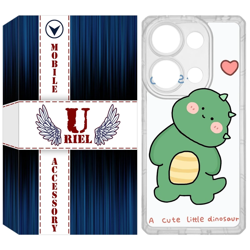 کاور یوریل مدل Clear کد 3 طرح دایناسور مناسب برای گوشی موبایل شیائومی Redmi Note 14S / Note 13 Pro 4G / Poco M6 Pro 4G