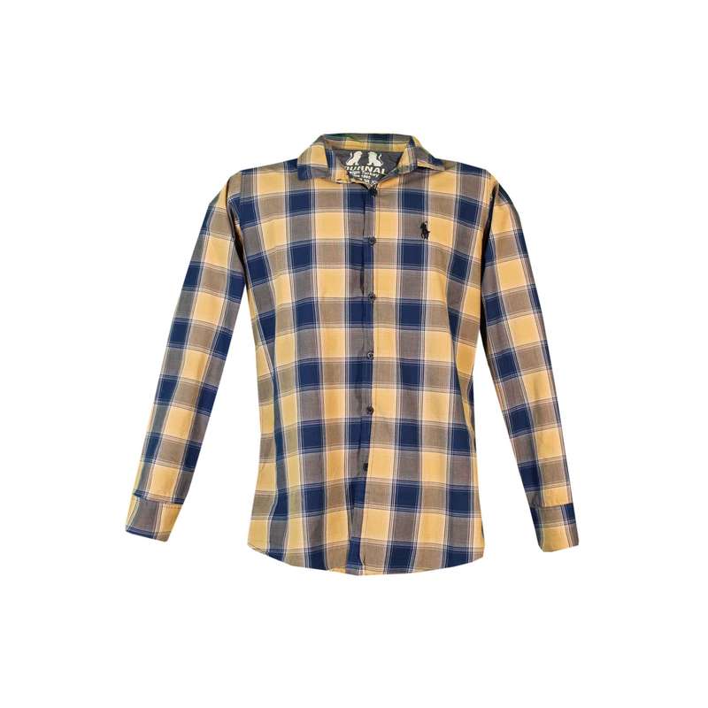 پیراهن آستین بلند مردانه مدل ژورنال چهارخانه کد 31