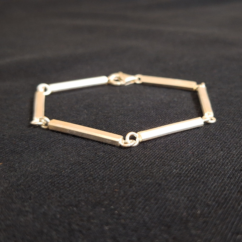 دستبند نقره مردانه مدل مکعبی ss029