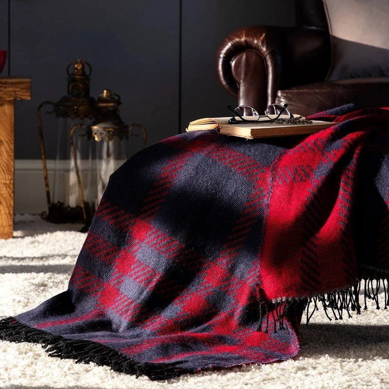 شال مبل و تخت مادام کوکو مدل Katriane Kirmizi سایز 170x130 سانتی متر