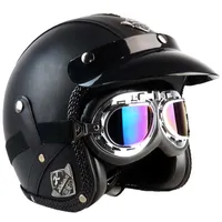 کلاه کاسکت عینک دار چرمی مدل راک کد 2129