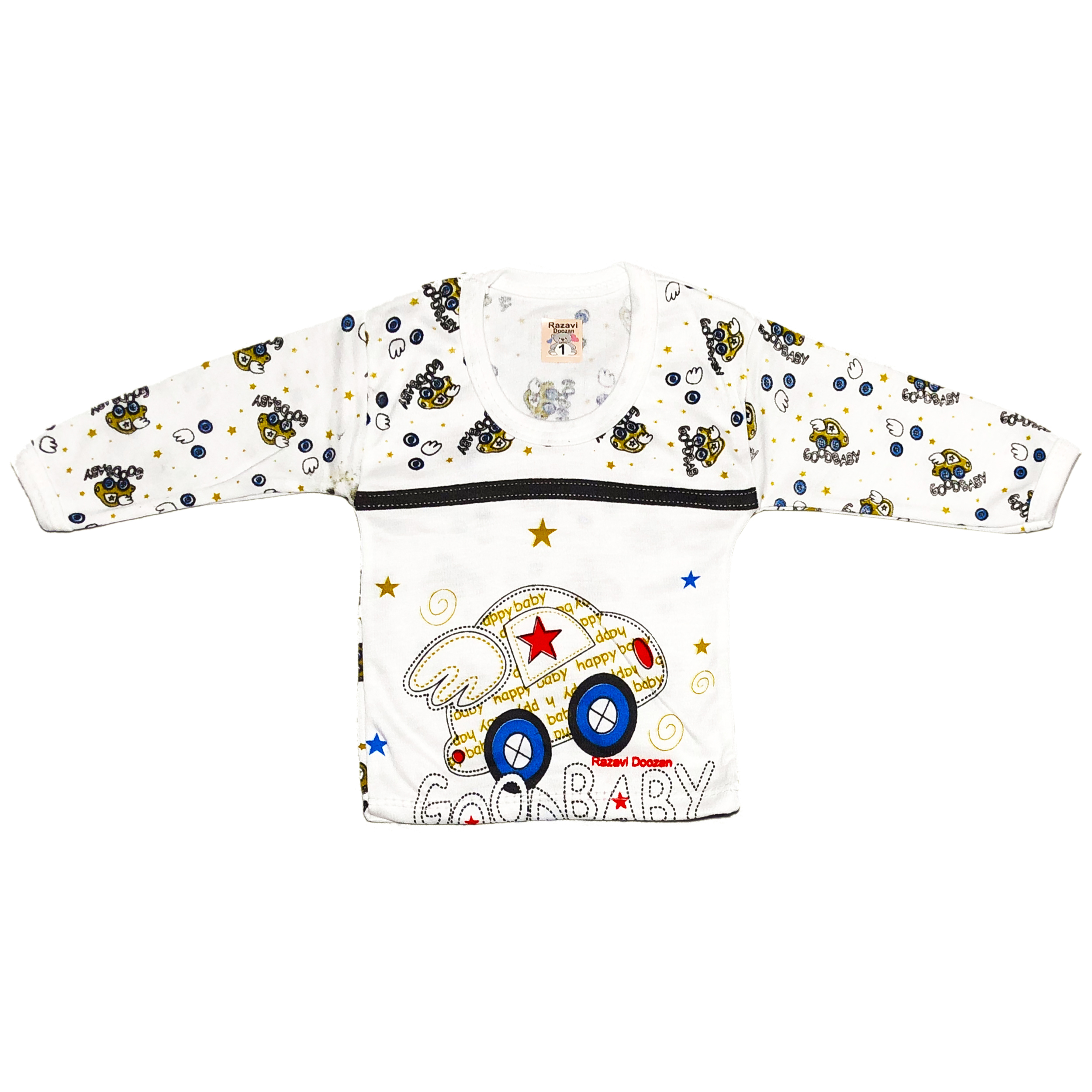 ست تی شرت آستین بلند و شلوار نوزادی مدل پی فور کد 039