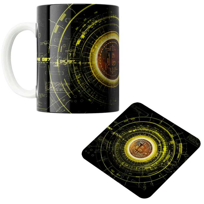 ماگ پاد آفرین مدل بیت کوین تریدر ارز دیجیتال کریپتو فارکس کد PZ373 به همراه زیرلیوانی