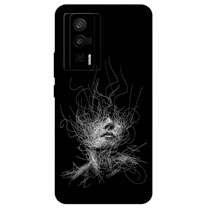 کاور مگافون طرح اسکچ صورت مدل 7423 مناسب برای گوشی موبایل شیائومی Poco F5 Pro