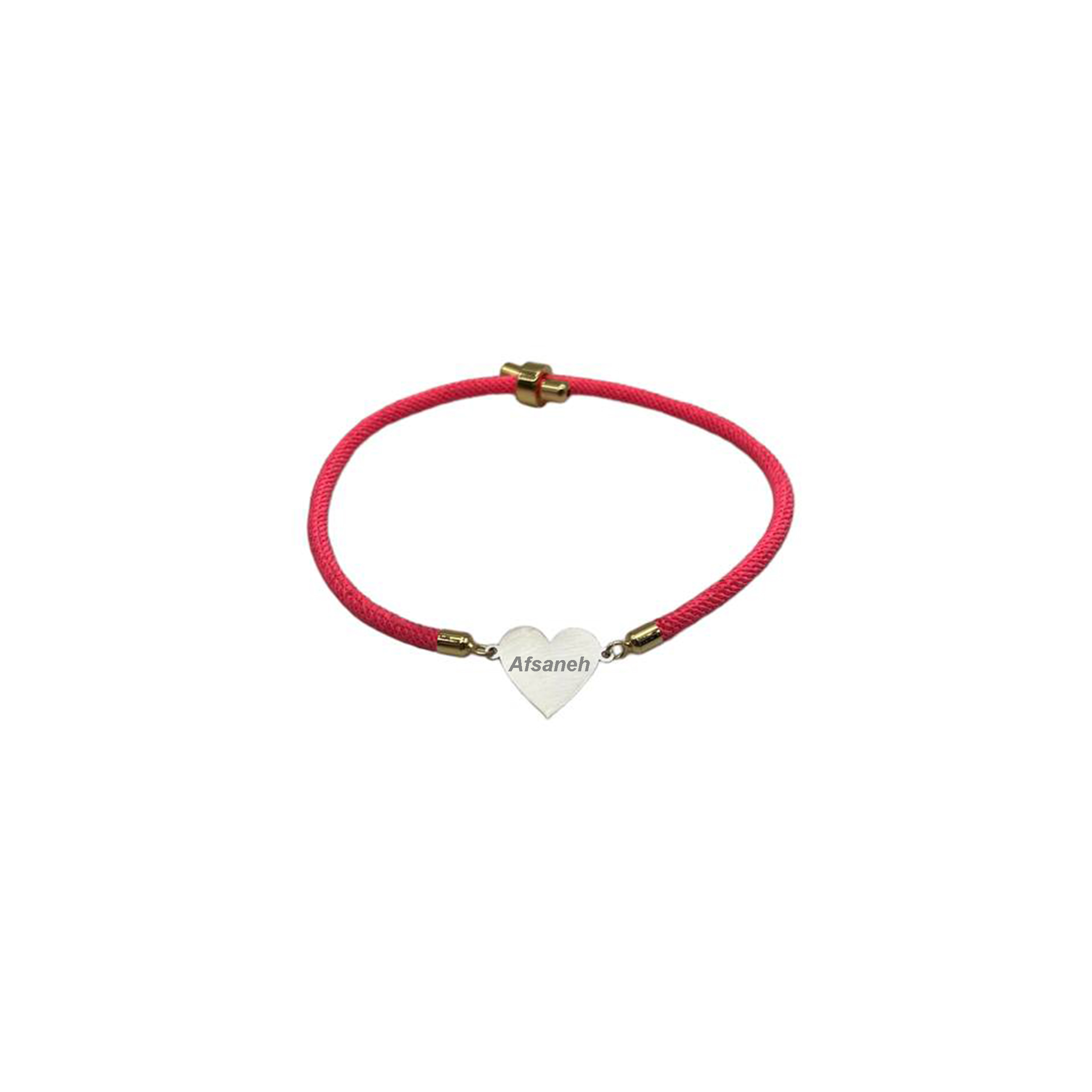 دستبند نقره مدل قلب طرح اسم افسانه