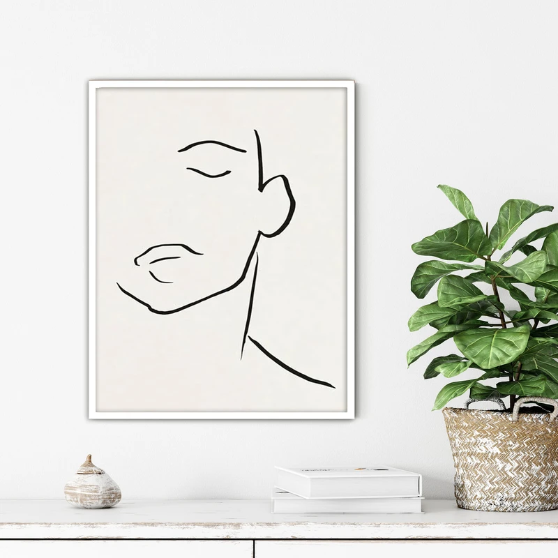 تابلو آتریسا طرح لاین آرت مدرن مدل ATFL120 فریم سفید