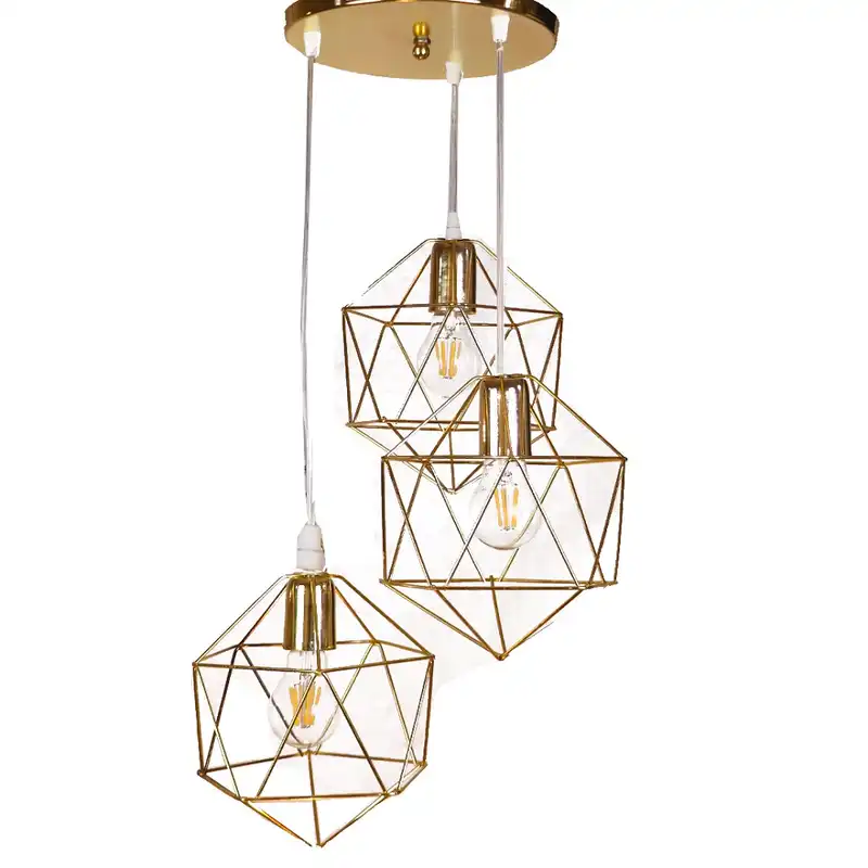 چراغ آویز سه شعله مدل ذوزنقه کد1004