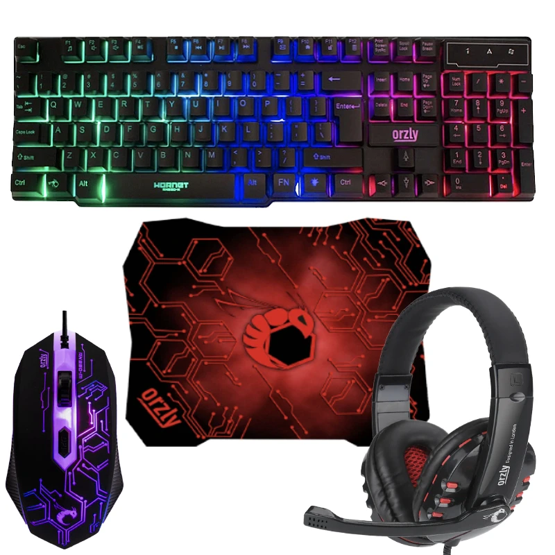ست گیمینگ اورزلی مدل HORNET_RX_250_NEON BACKLIGHT، سوییچ ممبران، Full-Size، نورپردازی LED RGB