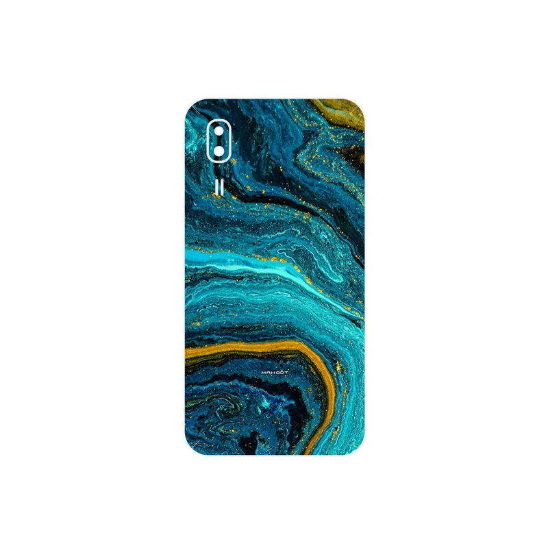 برچسب پوششی ماهوت مدل Turquoise marblewith golden streaks مناسب برای گوشی موبایل سامسونگ Galaxy A2 Core