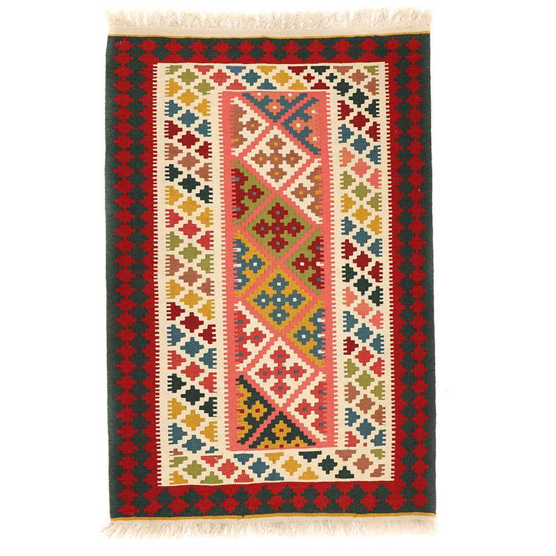 گلیم دستبافت  دو ونیم متری طرح قشقایی کد140628