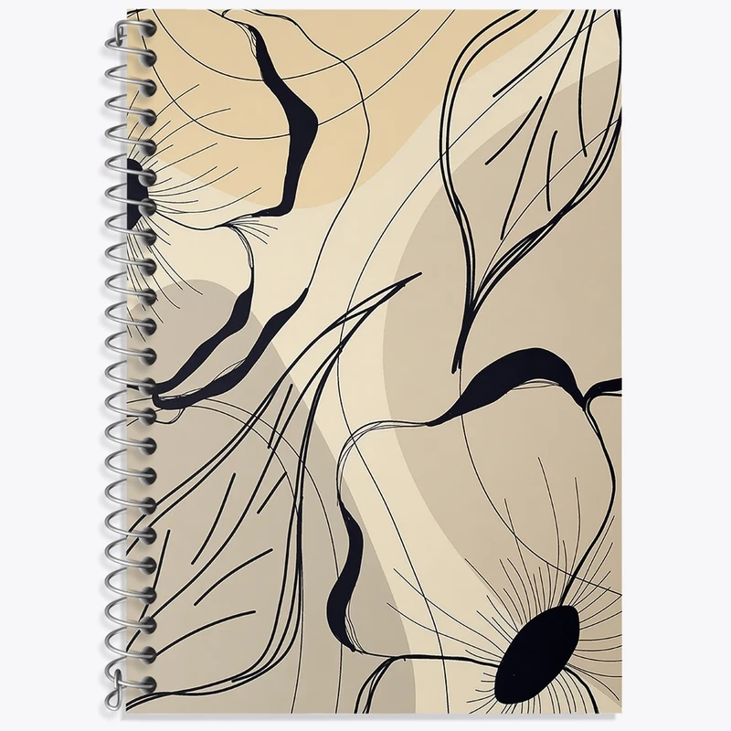 دفتر لغت 50 برگ خندالو طرح گل مینیمال کد N1285