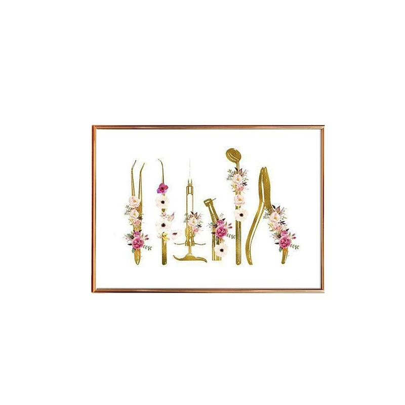 تابلو نقاشی ورق طلا طرح دندان پزشکی کد dec804