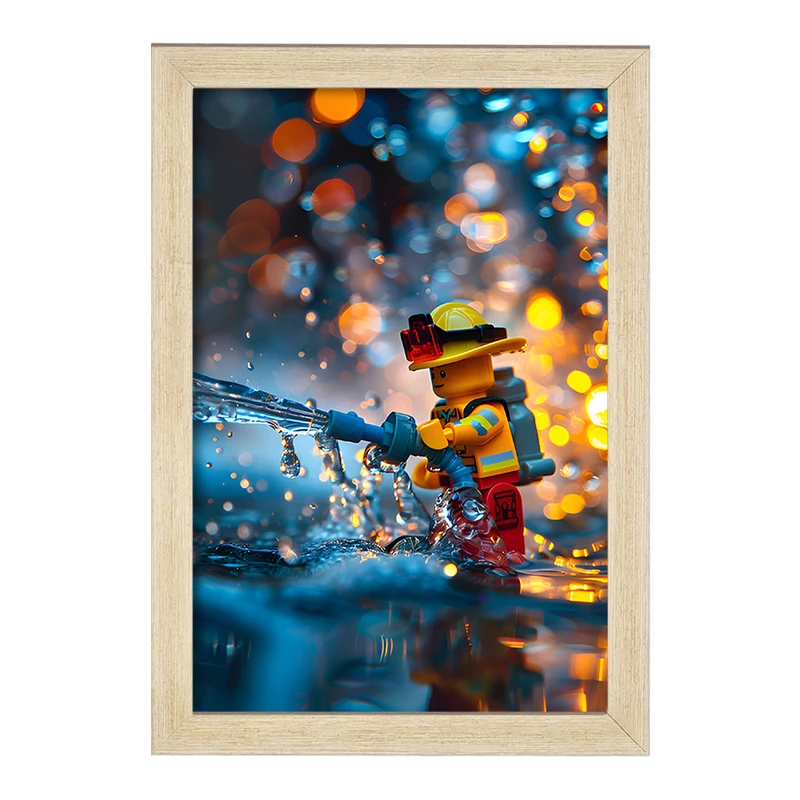 تابلو خندالو مدل لگو آتش نشان(Lego) کد F6554