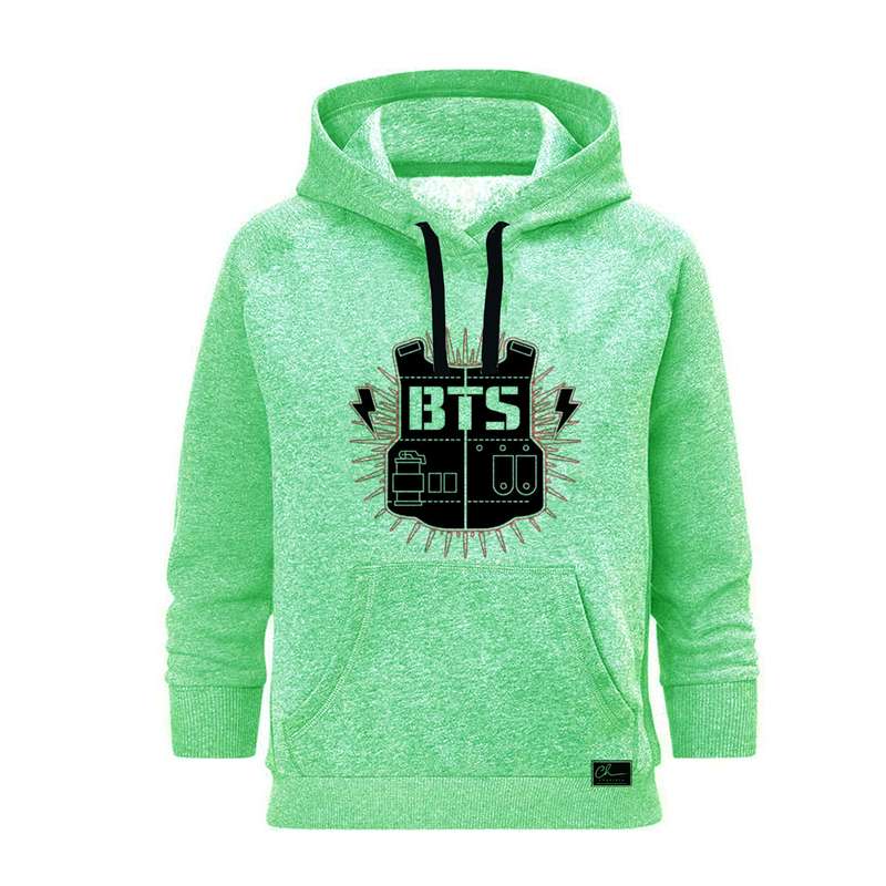 هودی زنانه مدل BTS کد B5 رنگ سبز