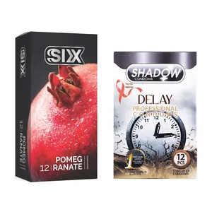  کاندوم سیکس مدل Pomegranate بسته 12 عددی به همراه کاندوم شادو مدل Delay بسته 12 عددی