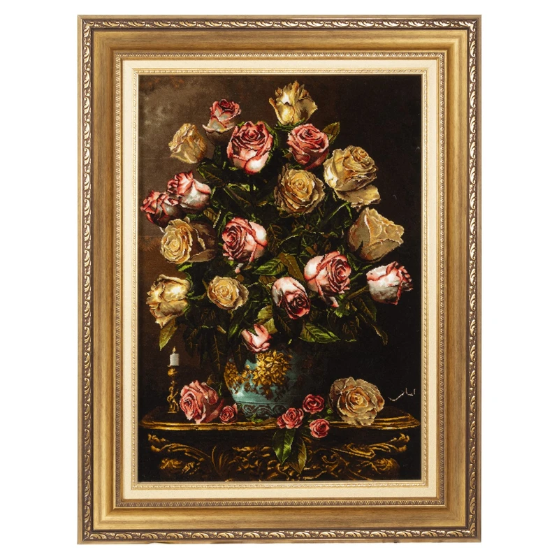 تابلو فرش دستباف سی پرشیا طرح گل در گلدان کد 904252