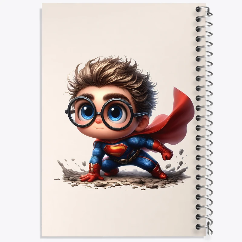 دفتر مشق 50 برگ خندالو طرح سوپرمن بامزه کد F6183