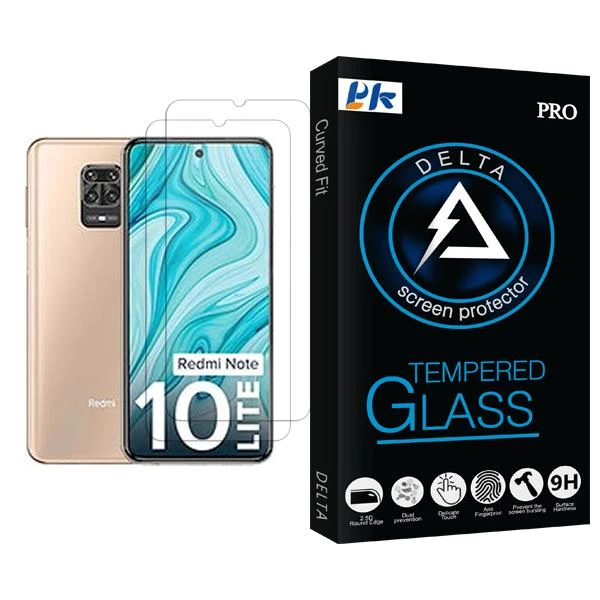 محافظ صفحه نمایش پی کی مدل Delta Glass MIX002 مناسب برای گوشی موبایل شیائومی Redmi Note 10 Lite بسته دو عددی