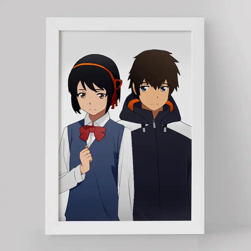 تابلو خندالو مدل تاکی تاچیبانا و میتسویا میامیزو انیمه یورنیم نام تو کد 16285