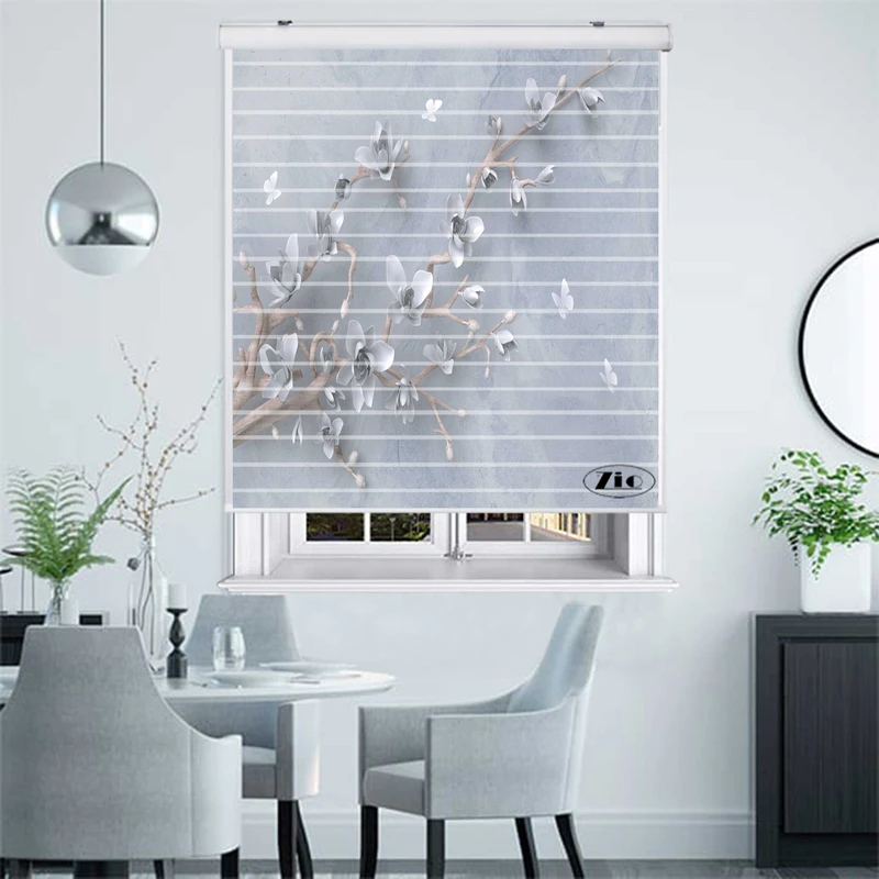 پرده زبرا زیو مدل سیلوئت 3D1225 سایز 150x150 سانتی متر