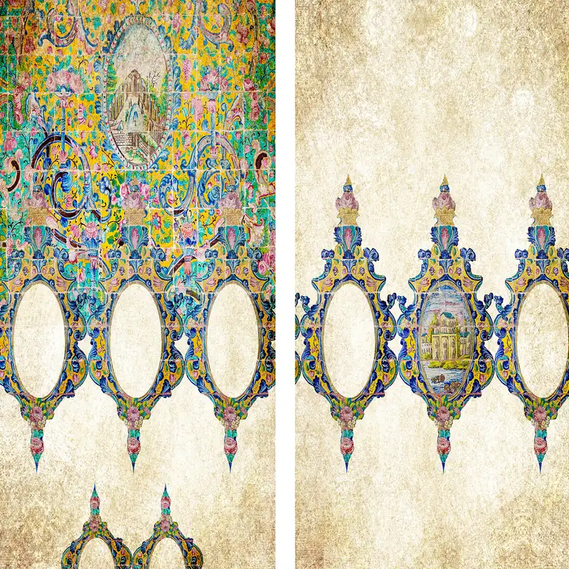 پرده مدل پانچی طرح پتینه سایز 280x145 سانتی متر