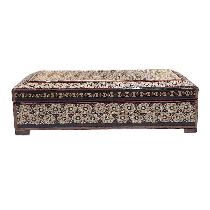 جعبه جواهرات خاتم کاری چوبی کد 121-01