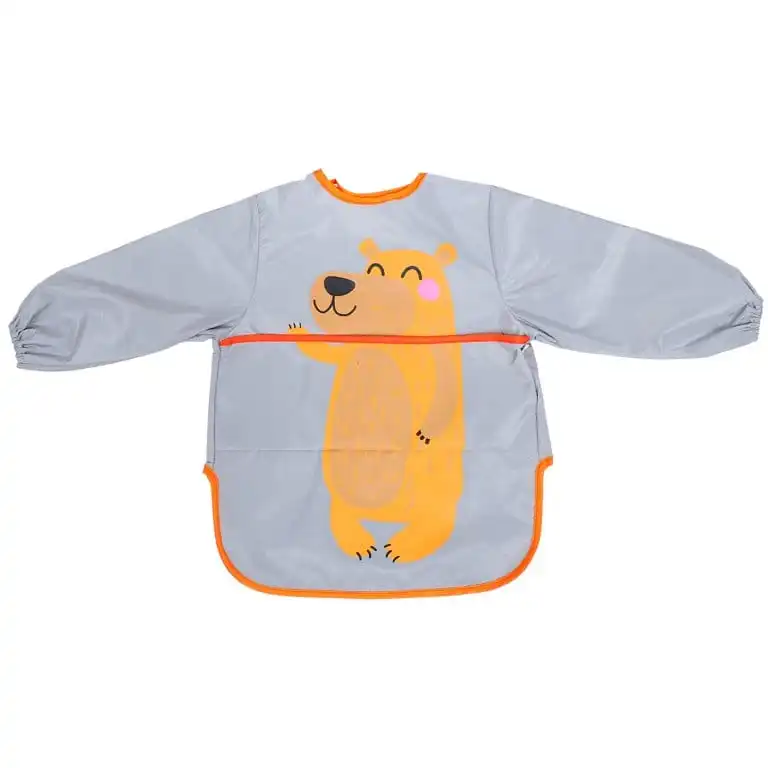 پیش بند نوزادی مدل آستین دار کاسه دار خرس تنبل