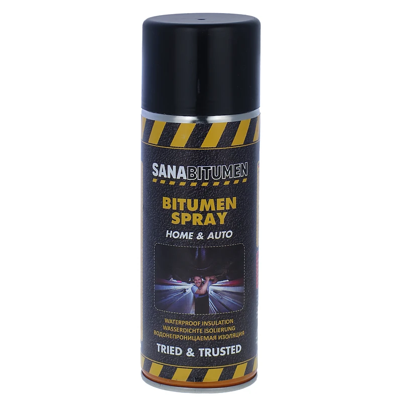 اسپری عایق رطوبتی سانا بیتومن مدل BITUMEN SPRAY کد 01 حجم 400 میلی لیتر