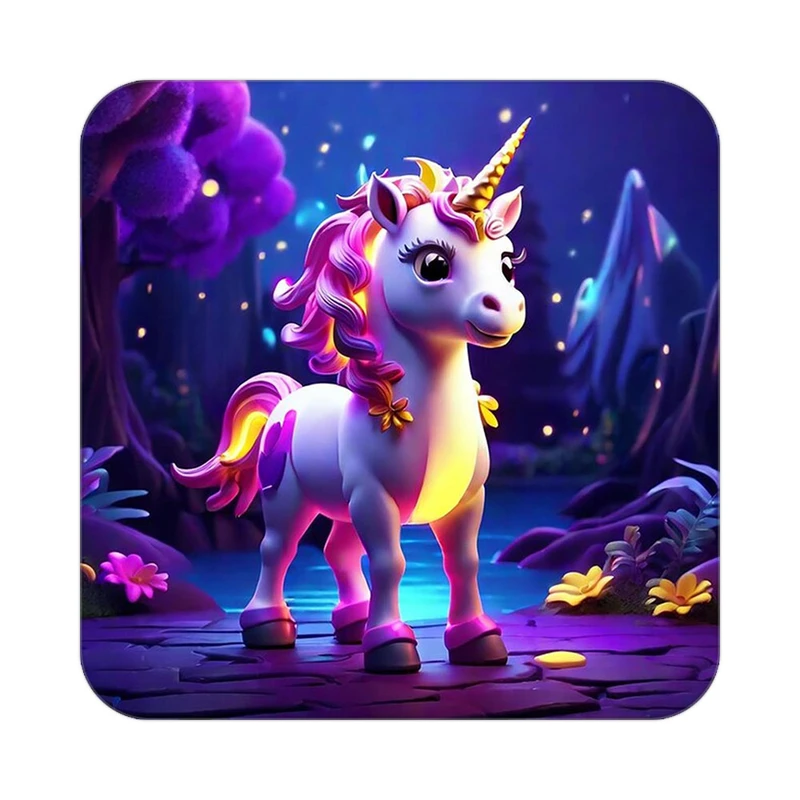 زیر لیوانی کاکتی طرح اسب تک شاخ و یونیکورن مدل mp30714