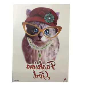 تتو موقت طرح گربه 3بعدی کد 205