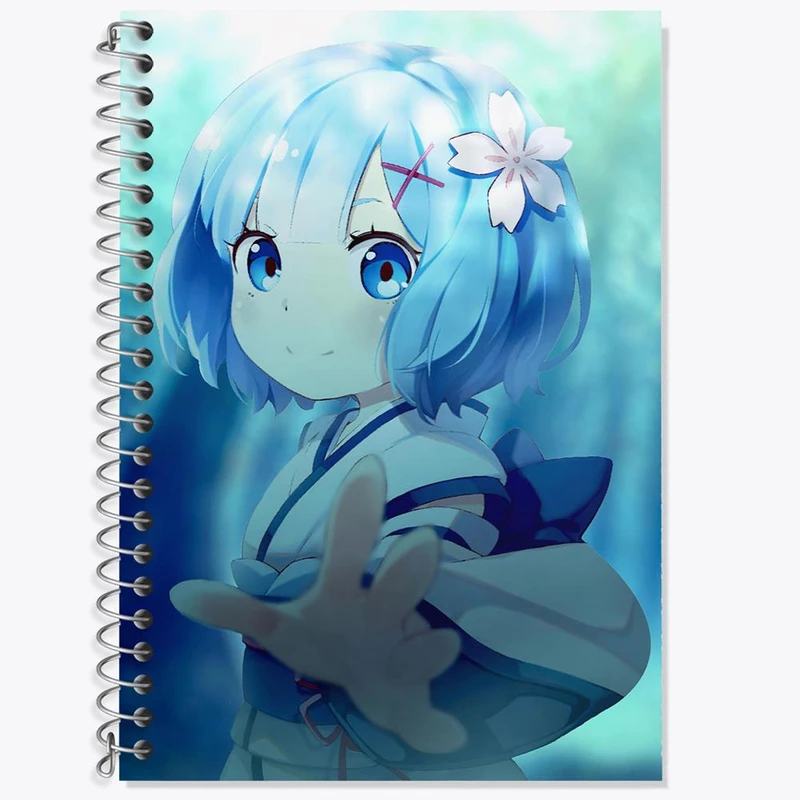 دفتر زبان 50 برگ خندالو مدل دو خط طرح رم انیمه دختر کد 12147