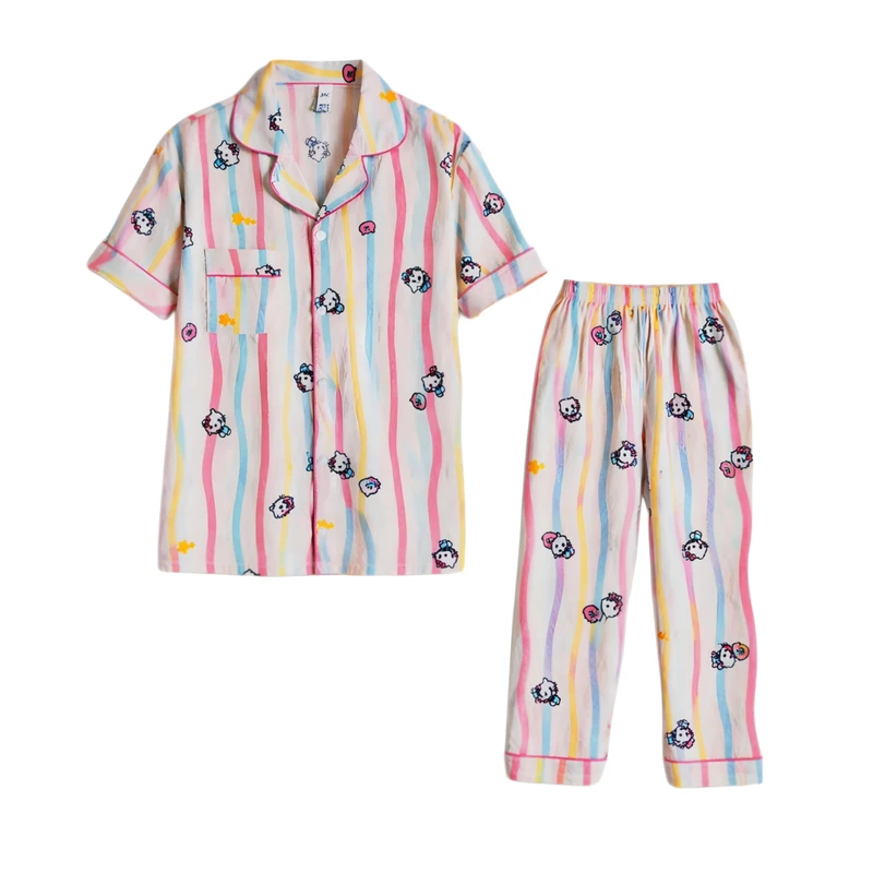 ست شومیز آستین کوتاه و شلوار راحتی زنانه مدل 1129