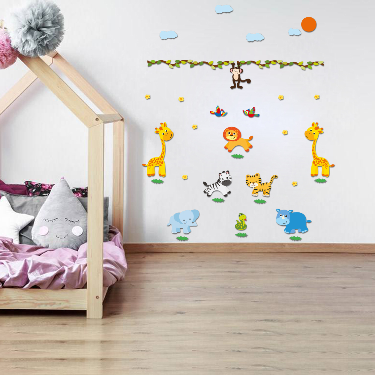 استیکر چوبی کودک باروچین مدل جنگل حیوانات کد 1266