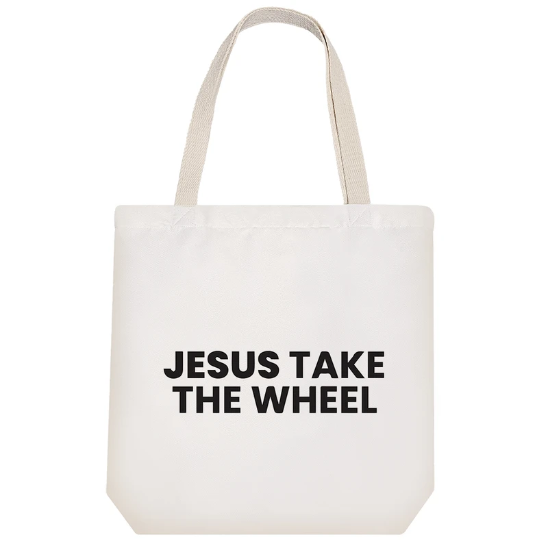 ساک خرید خندالو طرح Jesus Take The Wheel مدل توت بگ کد 6523