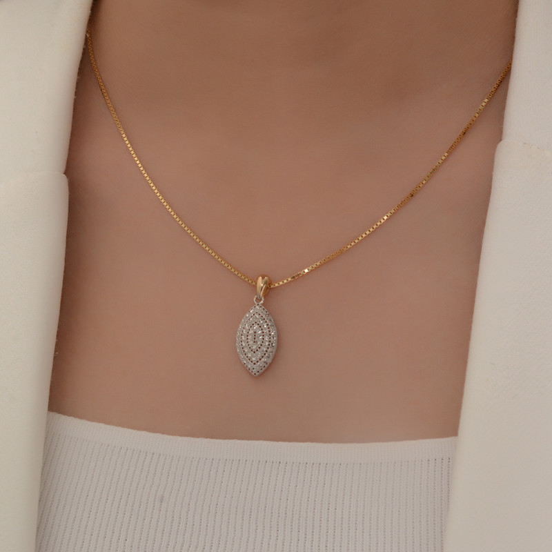 آویز گردنبند طلا 18 عیار زنانه طلای مستجابی مدل آوا تراش کد 10