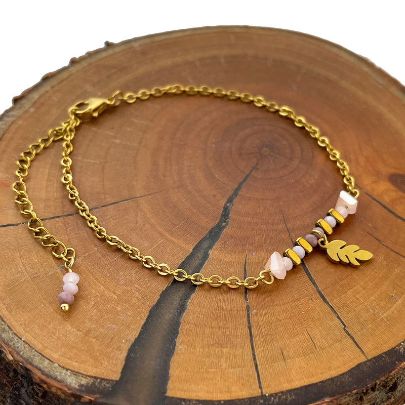 پابند زنانه دل تافته مدل برگی کد Dl_A15