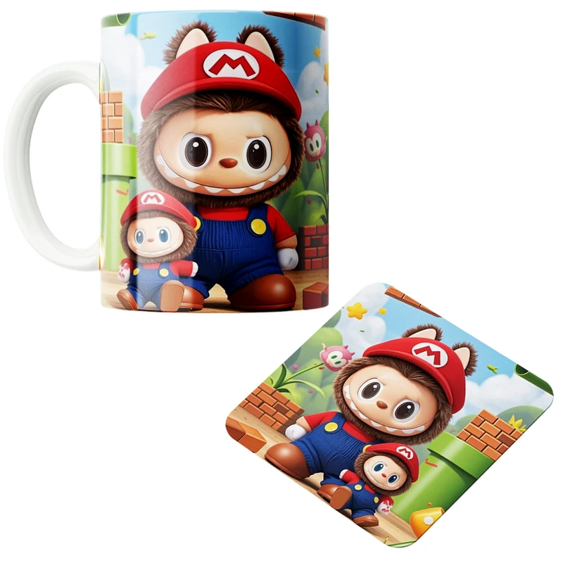 ماگ پاد آفرین مدل لبوبو کد z164 به همراه زیر لیوانی