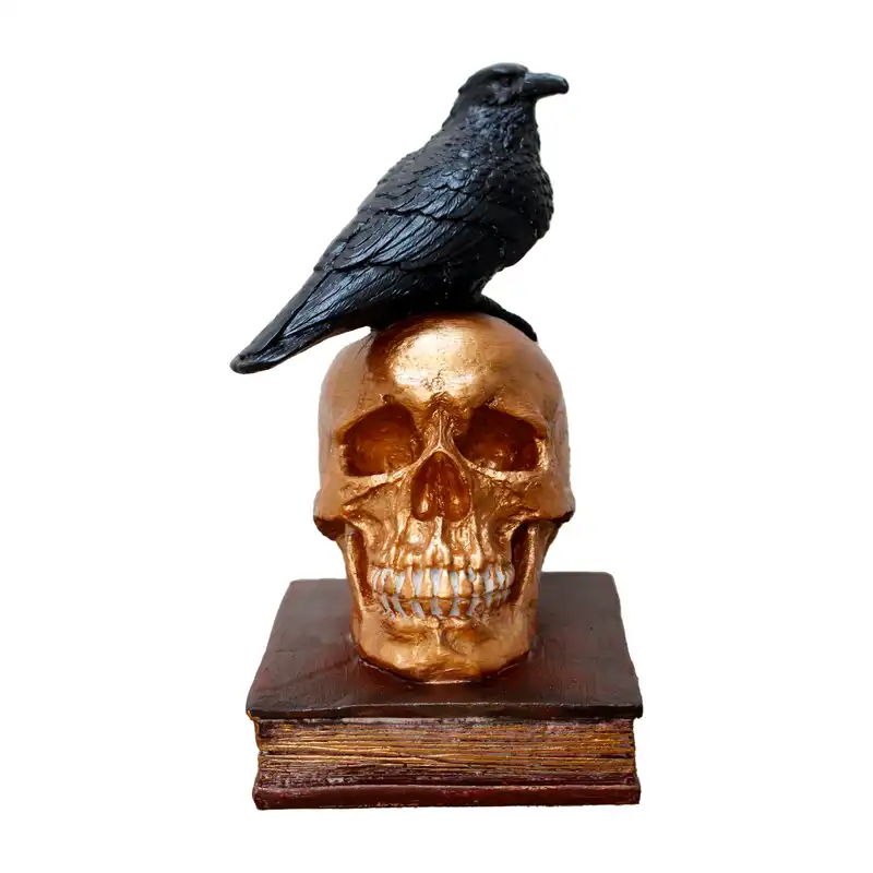 مجسمه مدل اسکلت و کلاغ پلی استر