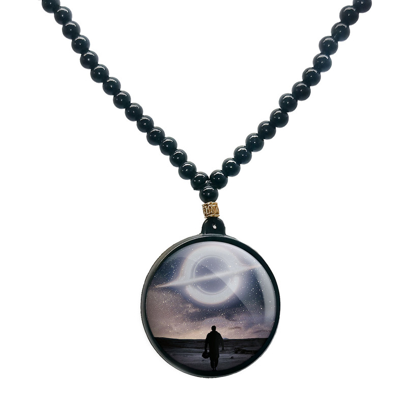 گردنبند پرمانه طرح Interstellar کد pmd.24267 مدل دو طرفه